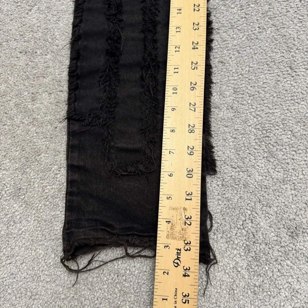 KDNK Distressed Frayed Patchwork Skinny Denim Jeans Mens 30 Black Grunge Edgy